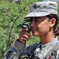 U.S. Army Pfc. Kylie Dietrich, a member of the 557th