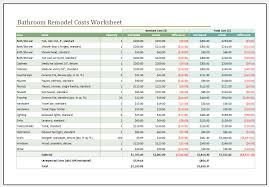 We offer a unique budget spreadsheet for your home budget that offers the look and feel of a contemporary. Bathroom Remodel Cost Calculator For Excel Excel Templates