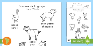 Print this full spanish alphabet to learn the abc's.; Farm Words Coloring Sheet English Spanish Teacher Made