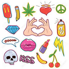 Set Of Fashion Patch Cute Sticker And Pins Fun Badge For Fabric Royalty Free Cliparts Vectors And Stock Illustration Image 63336684 Lipstick cartoon vectors and psd free download. set of fashion patch cute sticker and pins fun badge for fabric