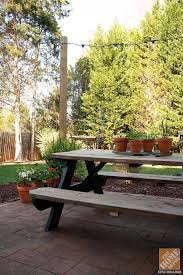 Painted Picnic Table Home Depot Style Challenge Patio Makeover Brick Patios Patio