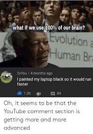 All parts of the brain contribute to our mental life and behavior, so we are always using more than 10% of our brain*** c. What If We Use 100 Of Our Brain Evolution Human Bra 2xyou 4 Months Ago I Painted My Laptop Black So It Would Run Faster 84 12k Oh It Seems To Be