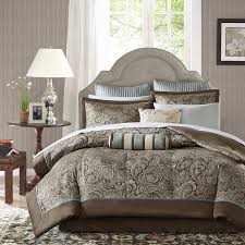 Ships free orders over $39. Aubrey Queen Size Bed Comforter Set Bed In A Bag Blue Brown Paisley Jacquard 12 Pieces Bedding Sets Ultra Soft Microfiber Bedroom Comforters