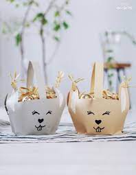 Ideal auch zum basteln mit kindern als deko für das osterkörbchen, die fenster oder gleich die ganze. Hasen Osternest Basteln Osterkorbchen Vorlage Zum Ausdrucken Aye Aye Diy