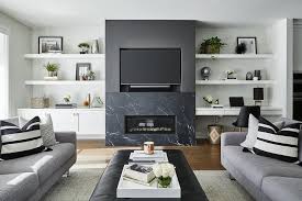 1,111 contemporary marble fireplace products are offered for sale by suppliers on alibaba.com, of which fireplaces accounts for 16%, electric fireplaces accounts for 1%. Modern Black Marble Fireplace Mantel Under Tv Niche Contemporary Living Room