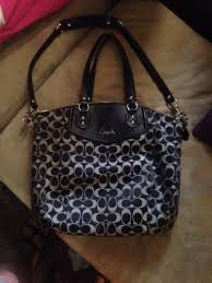 Black And Grey Coach Purse Authentic Large Coach Purse Black And Gray No C1382 F25185 Brown Coach Purse Coach Purses Coach Clutch