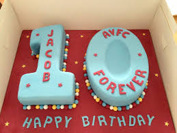10th Car Birthday Cakes For 10 Year Old Boy Number 10 Cake In Aston Villa Colours Frozen Themed Birthday Party Number Cakes Cake