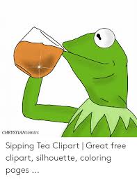 Trending images and videos related to kermit the frog! Chrystiancomics Sipping Tea Clipart Great Free Clipart Silhouette Coloring Pages Free Meme On Me Me
