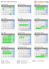 Dabei fallen 2 feiertage auf einen samstag und 4 feiertage auf einen sonntag. Kalender 2021 Ferien Hamburg Feiertage