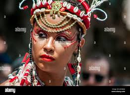 Brazilian samba dancer in costume hi-res stock photography and images