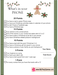 What S In Your Phone Christmas Game Printable Christmas Games Christmas Games Office Christmas Party
