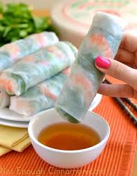 Vietnamese Spring Rolls Just Wrap Fresh Shrimp Veggies Mint And Herbs In Rice Paper From Vietnamese Fresh Spring Rolls Fresh Spring Rolls Healthy Snacks