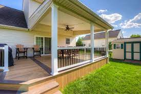In this video i bring you along as we attempt to frame a roof on my parents deck. Lean To Roof Over Two Toned Clubhouse Deck Modern Deck Other By Stump S Decks And Porches Houzz
