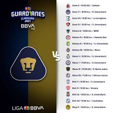 Aquí les traemos la información oficial proporcionada por la federación mexicana de fútbol de que equipos se enfrentan, fecha y horario de la jornada más reciente del torneo de guard1anes 2021 (apertura 2021) de la liga mx. El Calendario De Pumas Unam En El Guard1anes 2021 Bbva Mx Fechas Y Horarios Liga Mx Tudn