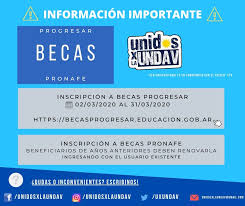 Hoy es el último día para que jóvenes de entre 18 y 24 años accedan a montos de hasta $6.900 mensuales el próximo año. Becas Progresar Pronafe 2020 El Unidos X La Undav Facebook