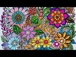 Untuk kali ini, penulis akan menekankan tentang mengenai gambar bunga untuk mewarna ini. Cara Menggambar Dan Mewarnai Motif Bunga Yang Indah Time Lapse Youtube