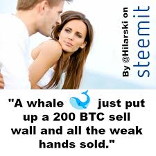 What Do You Do When A Whale Puts Up A Sell Wall Steemit