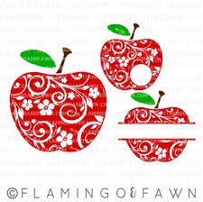 Svg Files Teacher Svg Apple Flourish Bundle Teacher Apple Etsy Teacher Apple Monogram Fonts Apple Craft