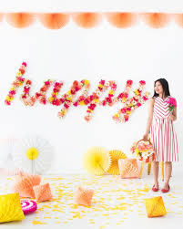 Floral Word Backdrop Oh Happy Day Floral Words Diy Party Party Decorations