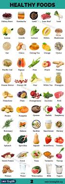 Healthy Food List Of 120 Healthiest Foods To Eat Love English Food Healthy Fruits And Vegetables Healthy Recipes