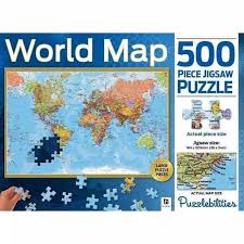 Choose the level of difficulty by changing the number of pieces. 500 Piece Jigsaw Puzzle World Map Shopee Indonesia