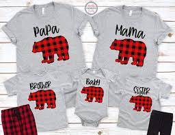 Papa Bear Pajamas Mama Bear Pajamas Buffalo Plaid Pants Etsy