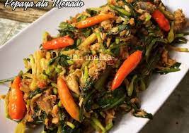 Resep Tumis Kangkung Bunga Pepaya Ala Menado Oleh Ibu Malka Recipe Tumis Pepaya Resep Masakan Indonesia