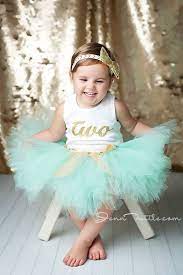 Mint And Gold 2nd Birthday Outfit Girl Second Birthday Tutu Etsy In 2021 2nd Birthday Outfit Birthday Tutu Dress Birthday Outfit