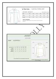 Size Chart Of Allen Solly