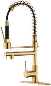 Maybe you would like to learn more about one of these? Delle Rosa Kitchen Faucet Brushed Gold Kitchen Faucet Brass 360 Swivel High Arch Pre Rinse Pull Down Commercial Kitchen Faucet Heavy Duty Kitchen Faucet With Deck Plate Amazon Com