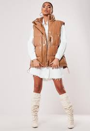 Tan Vinyl Padded Vest Jacket Sponsored Vinyl Paid Tan Padded In 2020 Padded Vest Jacket Vest Jacket Women S Coats Jackets