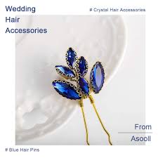 Check out our blue crystal hairpin selection for the very best in unique or custom, handmade pieces from our hair pins shops. Amazon Com Asooll Bride Wedding Hair Pin Flower Bridal Head Clip Rhinestone Crystal Headpiece For Women And Girls Set Of 3 Beauty