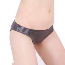ALSLIAO Women Sheer Shiny Glossy Wet Soft Stretchy Underwear Oil Thong  Briefs Panties Grey L - Walmart.com