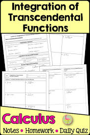 Calculus Integration Of Transcendental Functions Unit 6 Calculus Ap Calculus Ab Ap Calculus