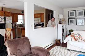 The wall if perpendicular to, and attaches to, the marriage wall. Living Room Cutout Before Living Room Windows Open Concept Kitchen Living Room Open Plan Kitchen Living Room