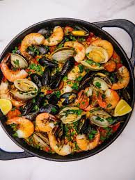 Seafood Chorizo Paella Girl With The Iron Cast Recipe In 2020 Paella Recipe Seafood Night Dinner Recipes Seafood Paella