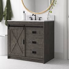 Buy products such as duhome pu leather vanity makeup chair stool round ottoman backless for closet bedroom white 1 pcs at walmart and save. Sand Stable Jillian 36 Single Bathroom Vanity Set Reviews Wayfair
