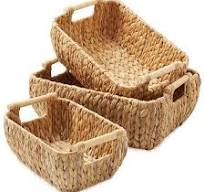 Amazon.com - Casafield Set of 3 Water Hyacinth Oval Storage ...