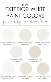 A Collection Of The Best Exterior White Paint Colors To Use On Your House Includes Warm And Cool White Exterior Paint White Paint Colors White Exterior Houses