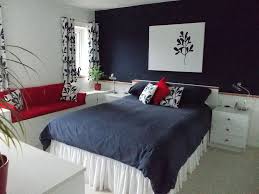 Bedroom Makeover In Navy Blue White And Red White Bedroom Design Navy Bedroom Decor Navy Blue Bedrooms