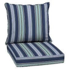 Aurora Stripe 2 Piece Outdoor Deep Seat Cushion Set In Sapphire In 2020 Deep Seat Cushions Outdoor Deep Seat Cushions Deep Seating