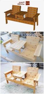 Shed Diy Plans Of Woodworking Diy Projects Diy Double Chair Bench With Table Free Plan Muebles Multifuncionales Ideas De Muebles De Patio Muebles De Madera