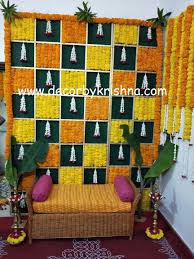 Decorbykrishna Is Taking Orders For Eco Friendly Home Based Events Decor Like Pellikooturu Baby Shower Deco Desi Wedding Decor Wedding Backdrop Decorations