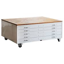 Flat File Coffee Table In High Gloss White With Reclaimed Wood Flat Files High Gloss White Wood For Sale