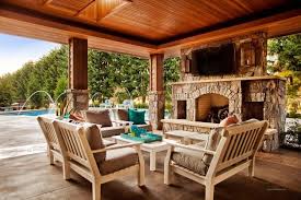 Outdoor patio with gas fireplace that lives right off the kitchen. 20 Beautiful Covered Patio Ideas