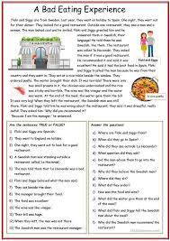 Reading Comprehension A Bad Eating Experience English Esl Worksheets For D In 2021 Reading Comprehension Reading Comprehension Texts Reading Comprehension Questions