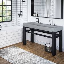 60 Industrial Vanity With Concrete Rectangle Sink Industrial Vanity Concrete Bathroom Bathroom Vanity Remodel