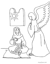 Angel visits mary and joseph angel template. Angel Visits Mary Coloring Pages