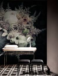 Send flowers today to queens and. Black Flower Bouquet Wall Mural Feathr Wallpapers