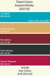 Trend Colors Autumn Winter 2021 22 Aw21 Trends Color Wgsn Color Trends Fashion Color Trends Trends 2021 Wgsn